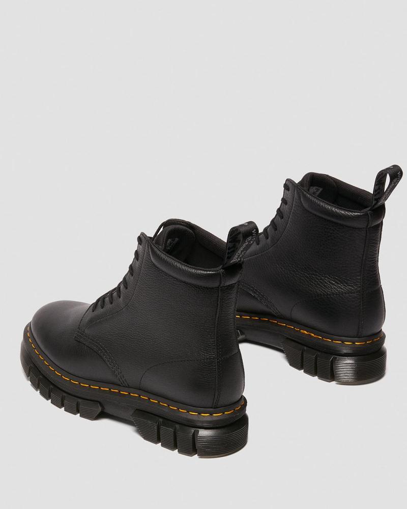 Dr Martens Rikard Lunar Læder Platform Støvler Dame Sort | DK 251CTV